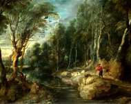 Peter Paul Rubens - A Shepherd with his Flock in a Woody Landscape